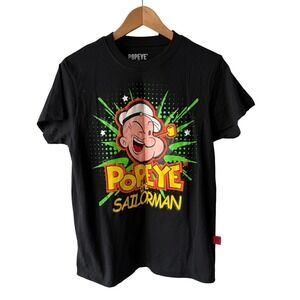 Popeye the Sailorman Boys XL 18 Black Graphic‎ T-Shirt New With Tags 2022 King